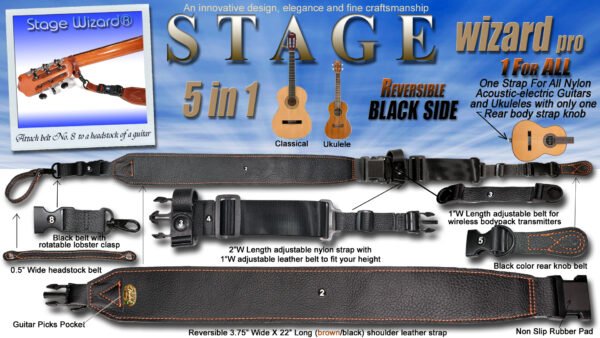 BULLOCK LEATHER GUITAR STRAP (Reversible) - Image 6